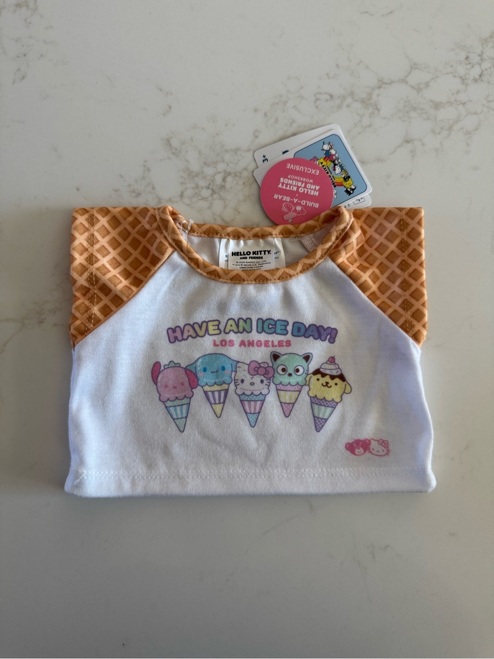 La exclusive hello kitty build a bear t shirt ice cream collection new